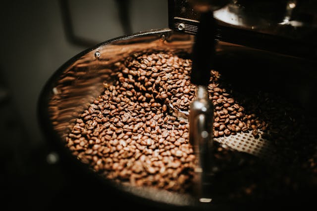 A container of coffee beans