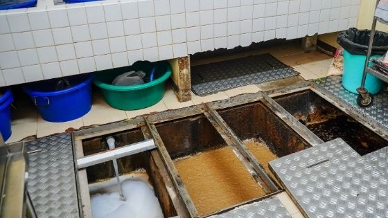 grease trap in restaurant